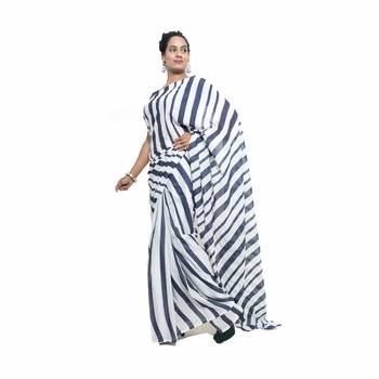 Multicolor Bagru Print Cotton Mulmul Saree With Blouse 2