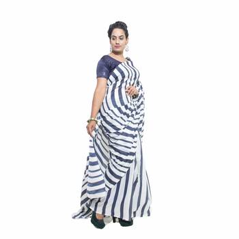 Multicolor Bagru Print Cotton Mulmul Saree With Blouse 3