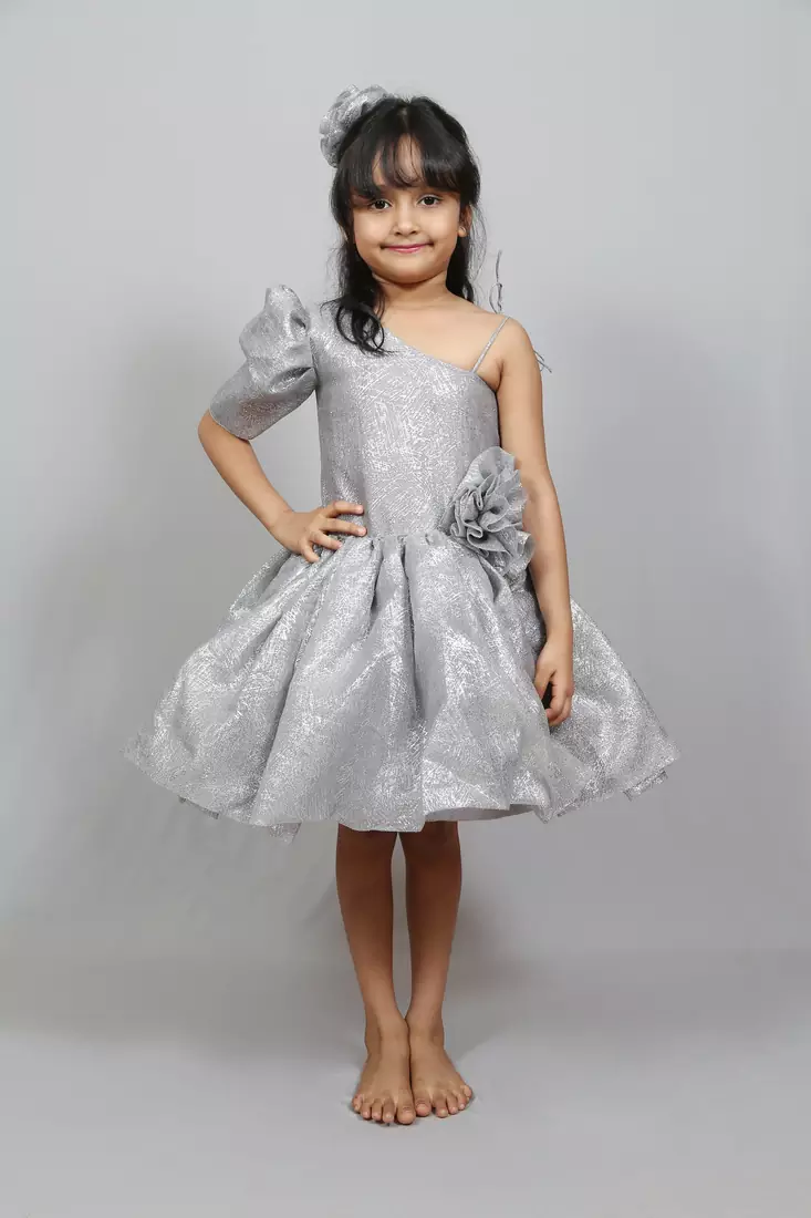 shimmer grey frock