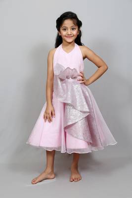 halter neck frock with frill one side 1
