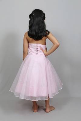 halter neck frock with frill one side 2