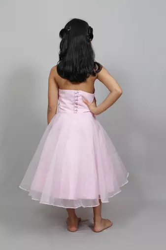 halter neck frock with frill one side