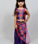 sphagetti top with printed overlap skirt