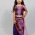 sphagetti top with printed overlap skirt