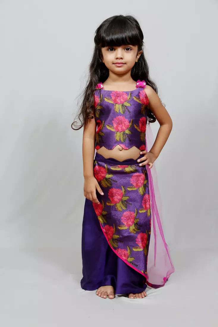 sphagetti top with printed overlap skirt