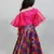 ruffled sleeves top with printed skirt