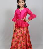 collared top with printed bottom