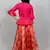 collared top with printed bottom