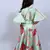 cold sleeves top with floral print skirt