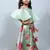cold sleeves top with floral print skirt