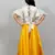 cold sleeves top and long skirt with flowers knot
