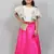 cold sleeves top and long skirt with pocket belt