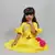 three fourth sleeves yellow top and long skirt with flowers knot