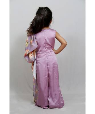 jumpsuit with one side cape 2