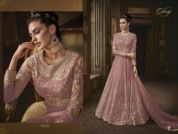 Pink embroidered faux georgette salwar 4