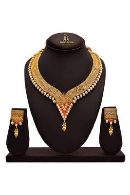 Gold pearl necklace-sets 2