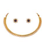 Gold pearl necklace-sets