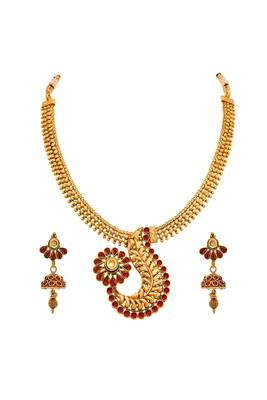 Gold crystal necklace-sets 1