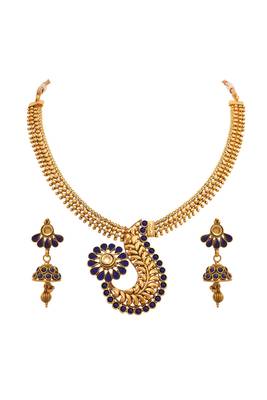 Gold crystal necklace-sets 1