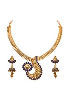 Gold crystal necklace-sets