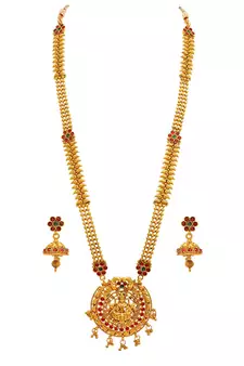 Gold crystal necklace-sets