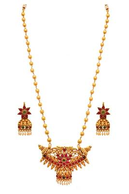 Gold crystal necklace-sets 1