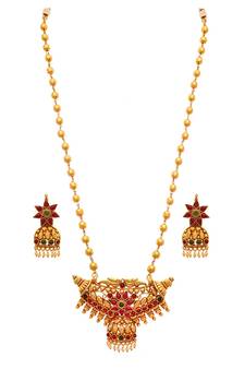 Gold crystal necklace-sets