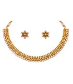 Gold pearl necklace-sets