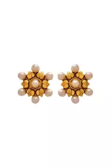 Gold pearl necklace-sets