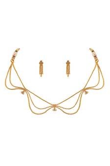 Gold diamond necklace-sets