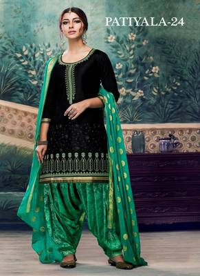 Black embroidered cotton salwar 1