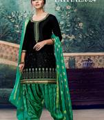 Black embroidered cotton salwar
