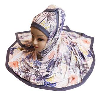 Justkartit Women'S Occasion Wear Jersey Stretchable Material Printed Hijab Scarf Dupatta 3