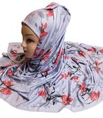 Justkartit Women'S Jersey Stretchable Material Floral Printed Hijab Scarf Dupatta
