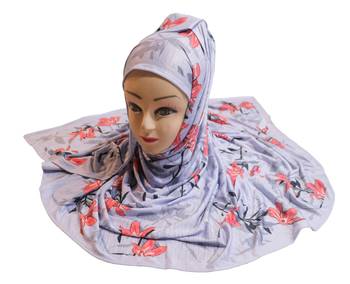 Justkartit Women'S Jersey Stretchable Material Floral Printed Hijab Scarf Dupatta 5