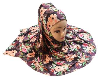 Justkartit Women'S Festive Wear Jersey Stretchable Material Printed Hijab Scarf Dupatta 3