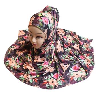 Justkartit Women'S Festive Wear Jersey Stretchable Material Printed Hijab Scarf Dupatta 4