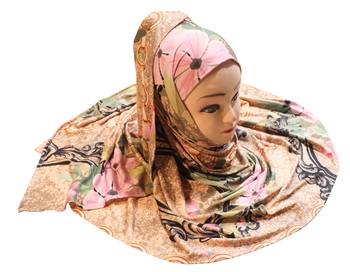 Justkartit Women'S Party Wear Jersey Stretchable Material Printed Hijab Scarf Dupatta 3