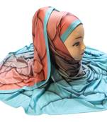 Justkartit Jersey Stretchable Material Party Wear Printed Hijab Scarf Dupatta For Women