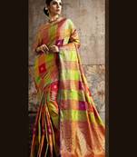 Multicolor woven silk saree with blouse