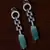 Black Gold Plated Sea Green Stone and American Diamond Embellished Designer Danglers 216ED231