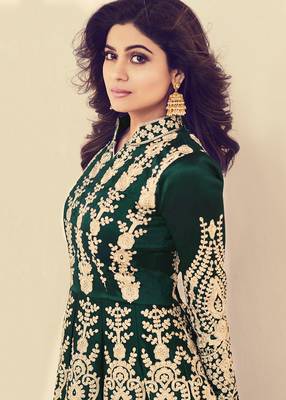 Green embroidered silk salwar 2