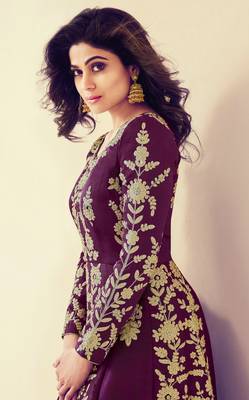 Wine embroidered silk salwar 2