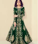 Green embroidered silk salwar