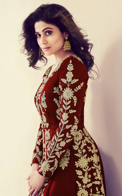 Maroon embroidered silk anarkali  2