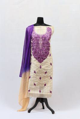 Beige Aari Silk Salwar 1
