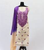 Beige Aari Silk Salwar