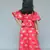 Elephant print Red Crop peplum top with Slit Pant and detachable frill wrap on waist