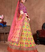 Beautiful Yellow Fine Embroidered Designer Semi Stitched Lehenga Choli For Women