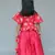 Elephant print Red Crop peplum top with palazzo and attached frill wrap on waist